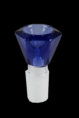 Blue glass cannabis bowl for smoking.