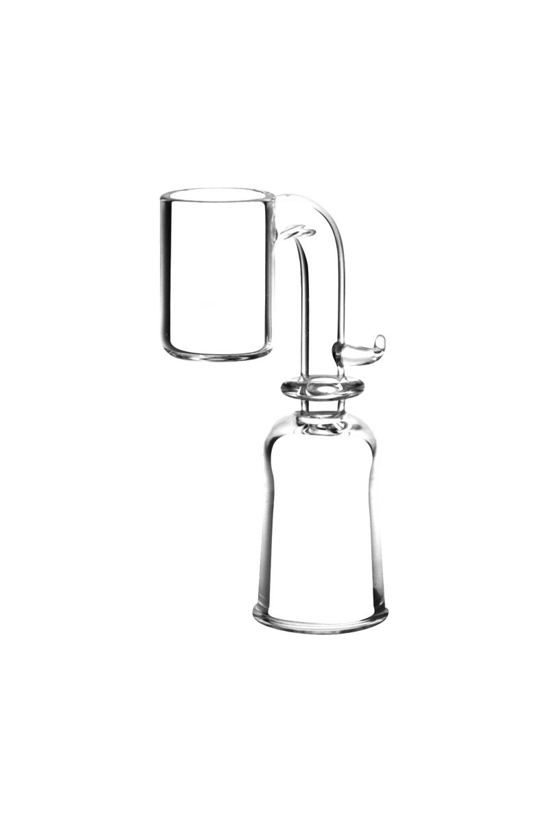 A close-up, angled view of the Quartz Banger for 20mm E-Nail Coils, displaying its clean, cylindrical shape and reflective surface.