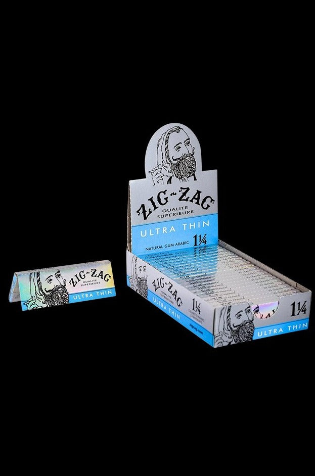 Front view of the Zig Zag Ultra-Thin Rolling Papers - 24 Pack, displayed with vibrant branding on a plain white background.