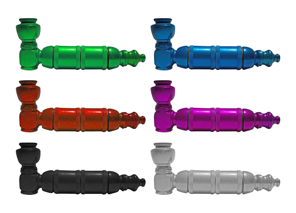 A front view of the Cheap Aluminum Pipe with Lid, featuring a metallic silver finish and a simple, cylindrical design.