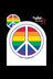 4" Round Pride Peace Sign Indoor/Outdoor Sticker