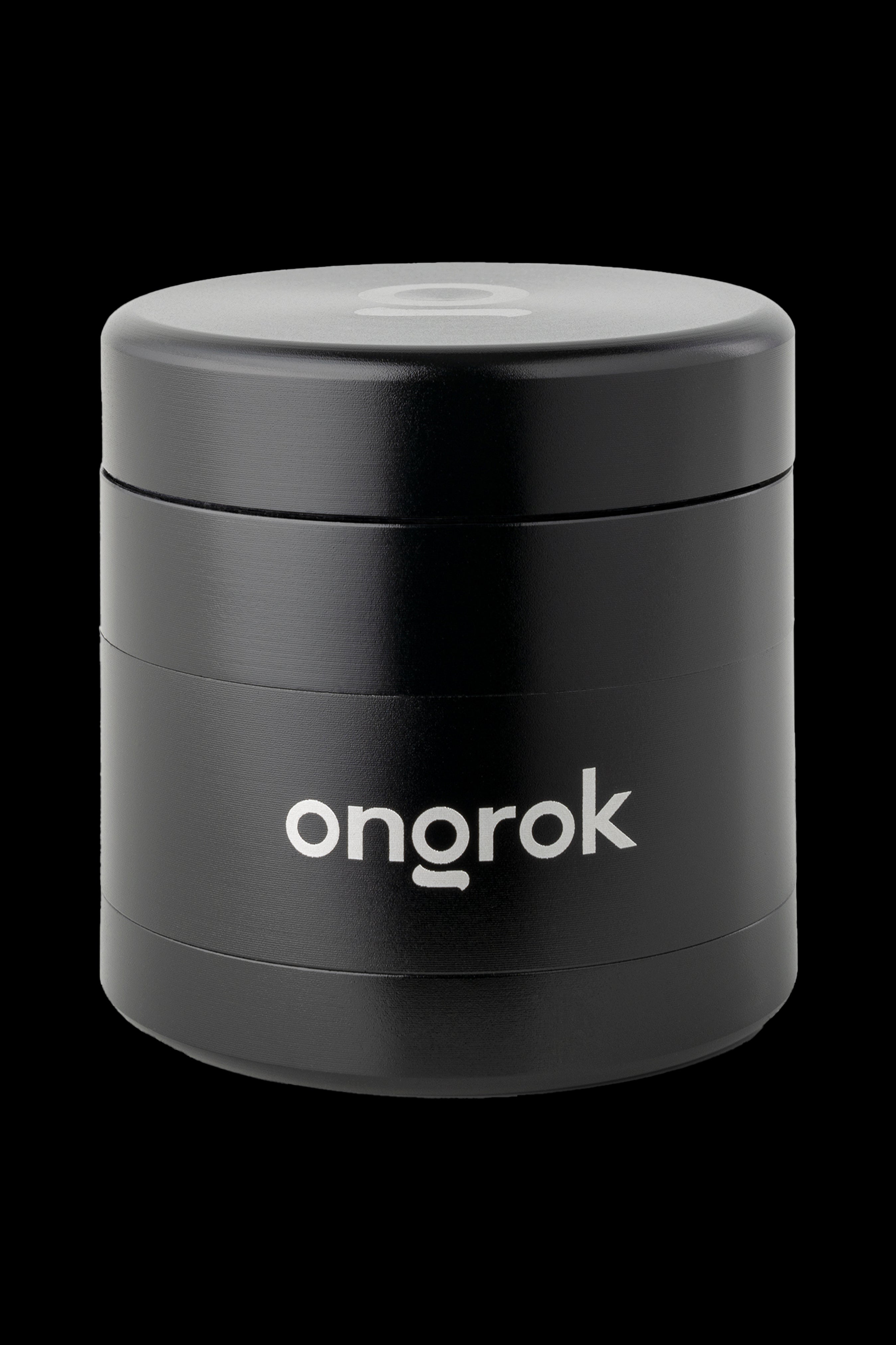 Black Onrok cannabis storage jar.
