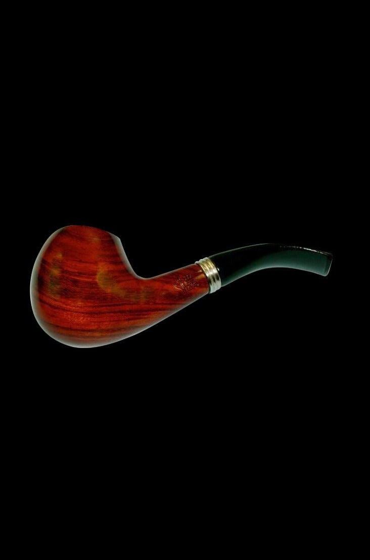 A side view of the Pulsar Bent Rosewood Tobacco Pipe shows a dark, curved bowl and stem against a plain white background.