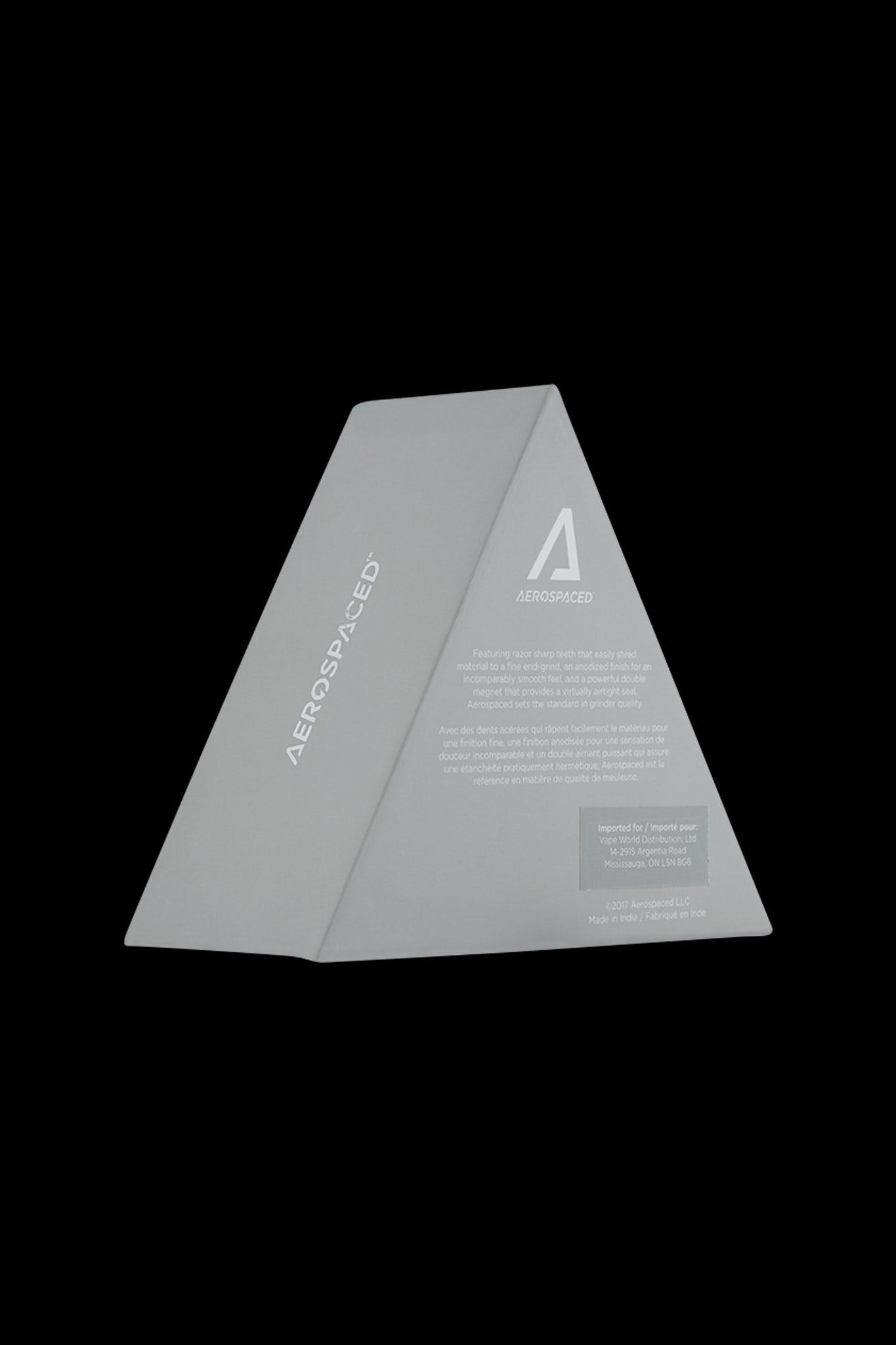 Silver cannabis vaporization device with “AEROSPACED” branding.