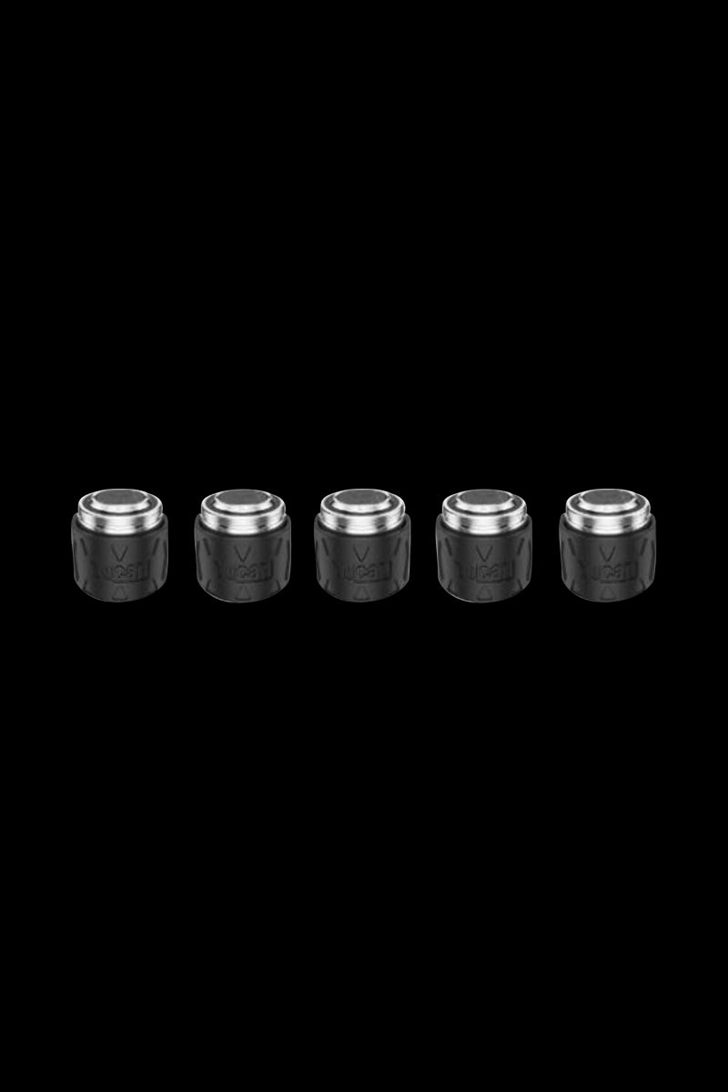 A close-up, top-down view of the Yocan Falcon Quartz Triple Coil, showcasing its circular shape and metallic finish.