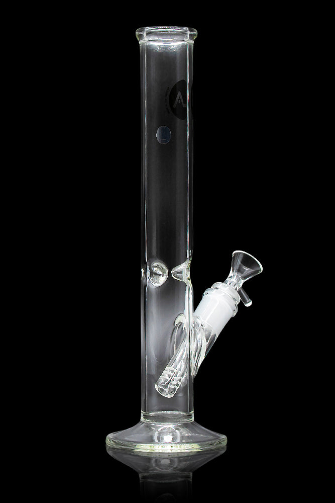 Clear glass water pipe (bong) with ice catch and removable downstem.