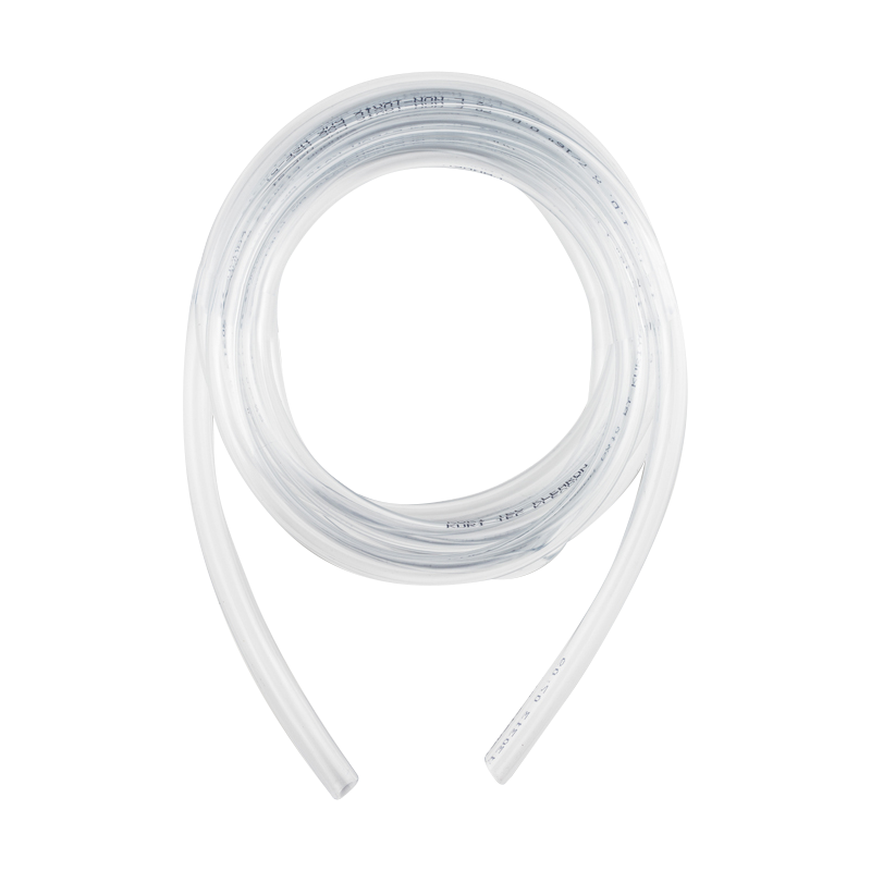 A slightly curved, translucent Arizer Extreme Q 9' Whip Tubing is centered against a plain white background.