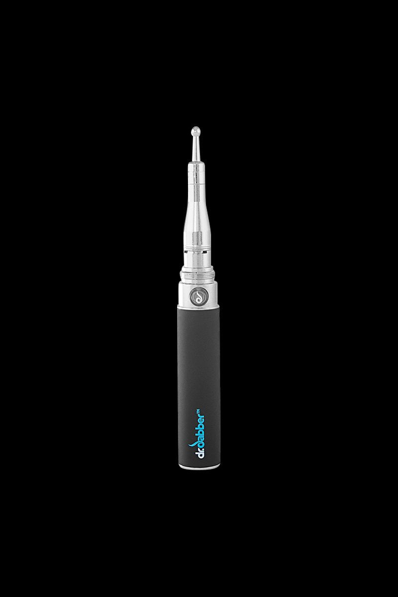 A close-up studio shot of the Dr. Dabber Budder Cutter, featuring its silver metallic body and pointed tip.