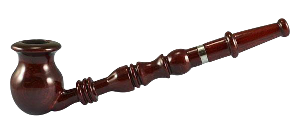 Front view of the Pulsar Churchwarden Rosewood Pipe, showcasing its curved stem and polished wood grain.