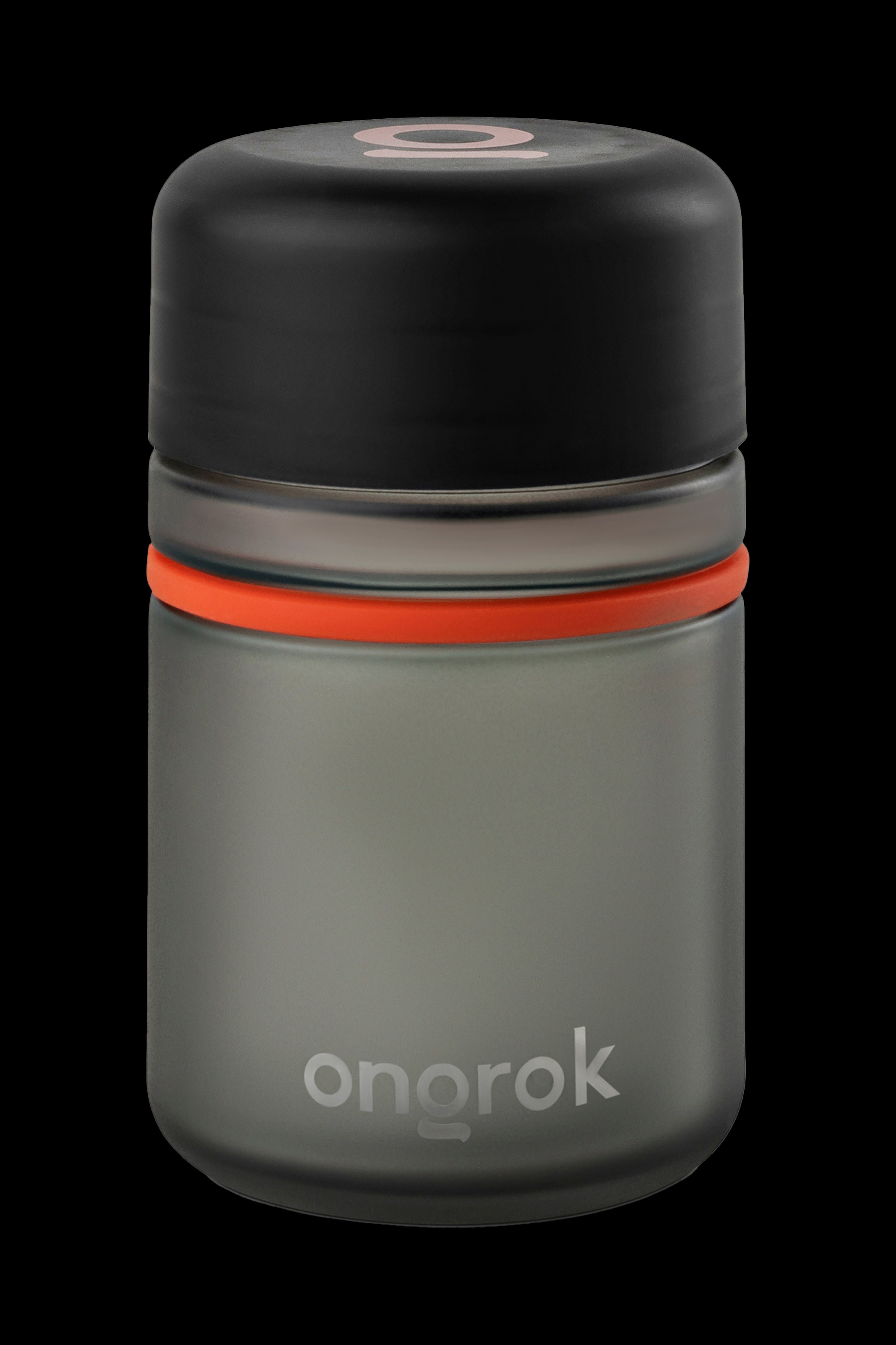 Olive green Onrok cannabis storage container with a two-part screw-on lid.