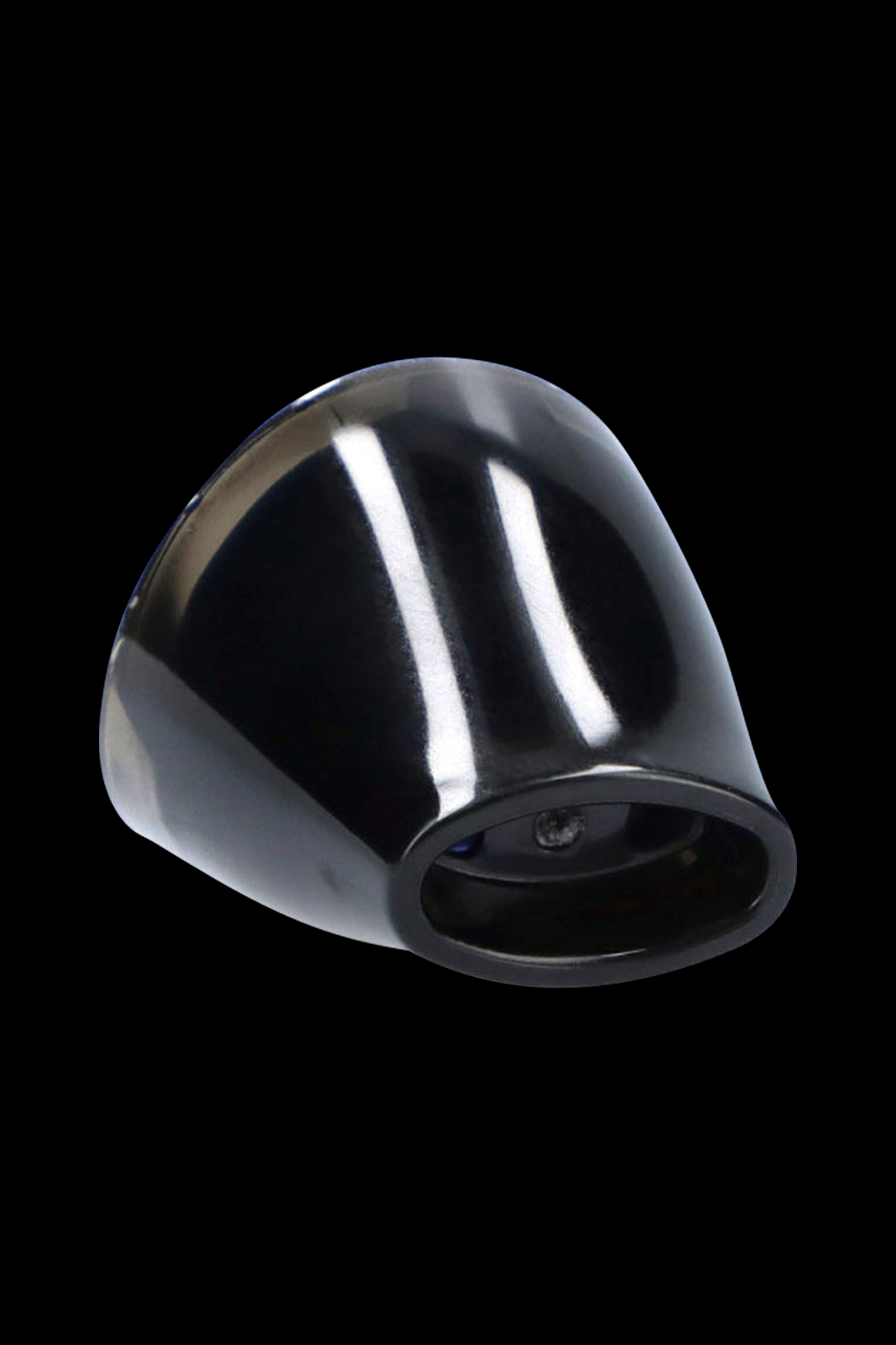 Black glass bubbler or water pipe attachment.