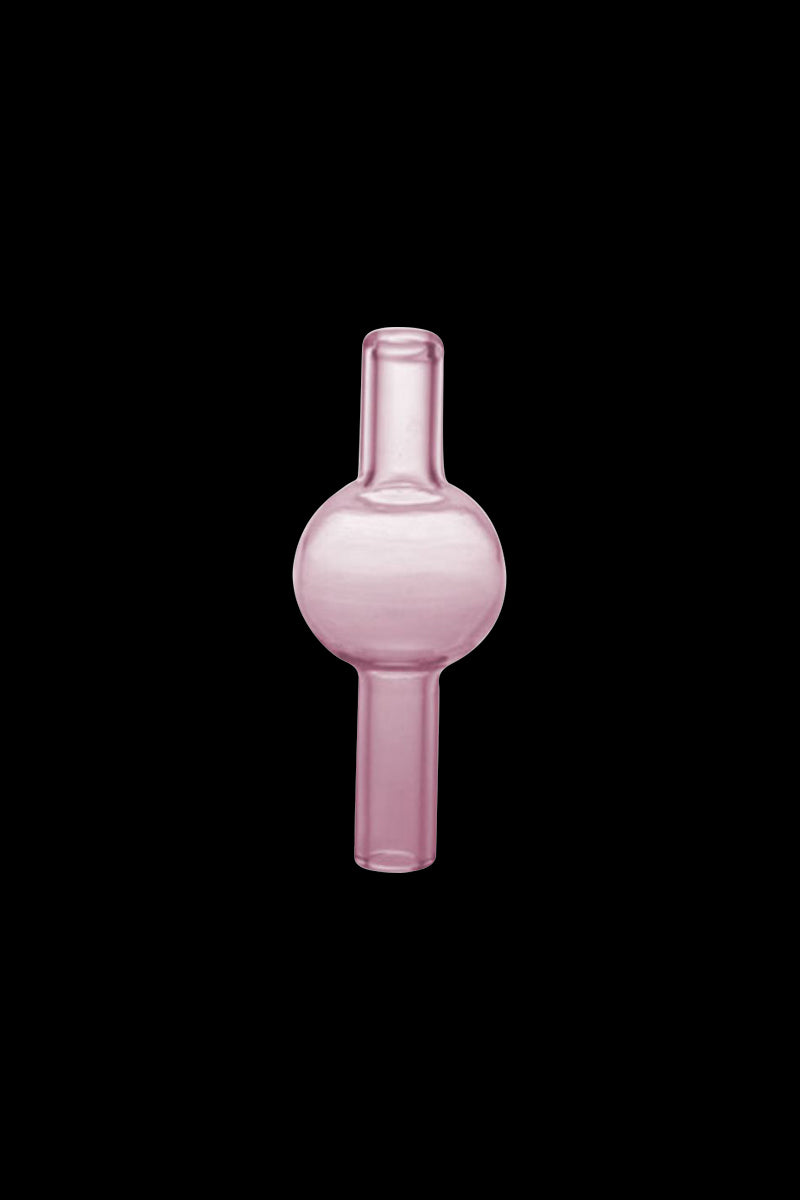 Centered front view of a pink Chemical Thermal Bubble Carb Cap against a solid black background.