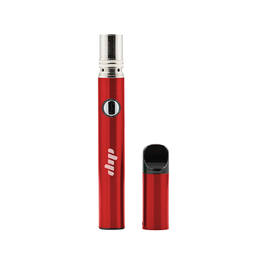 A studio shot of the Dip Devices Lunar Wax Vaporizer, showcasing its sleek, cylindrical form against a plain white background.