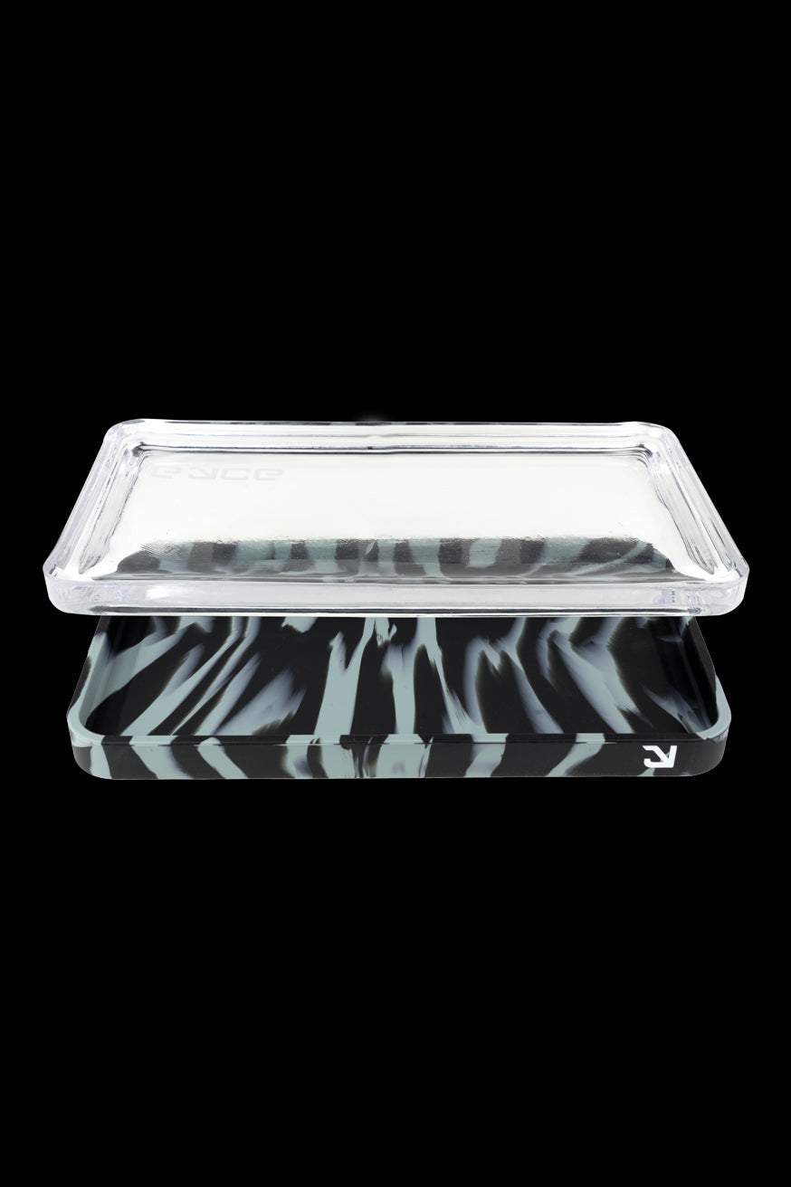 Clear acrylic cannabis storage box with a mirrored base.