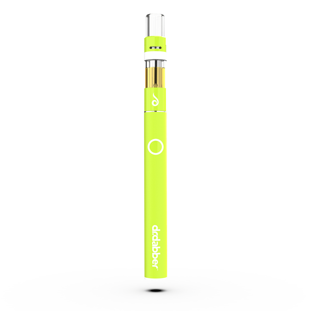 Front view of the Dr. Dabber Universal 510 Threaded Battery, a sleek, silver cylindrical device with a visible connection point.
