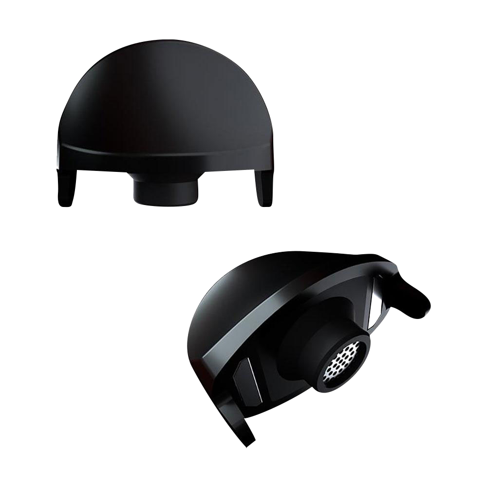 A close-up, angled view of the G Pen Dash Replacement Mouthpiece, a black, curved component against a plain white background.