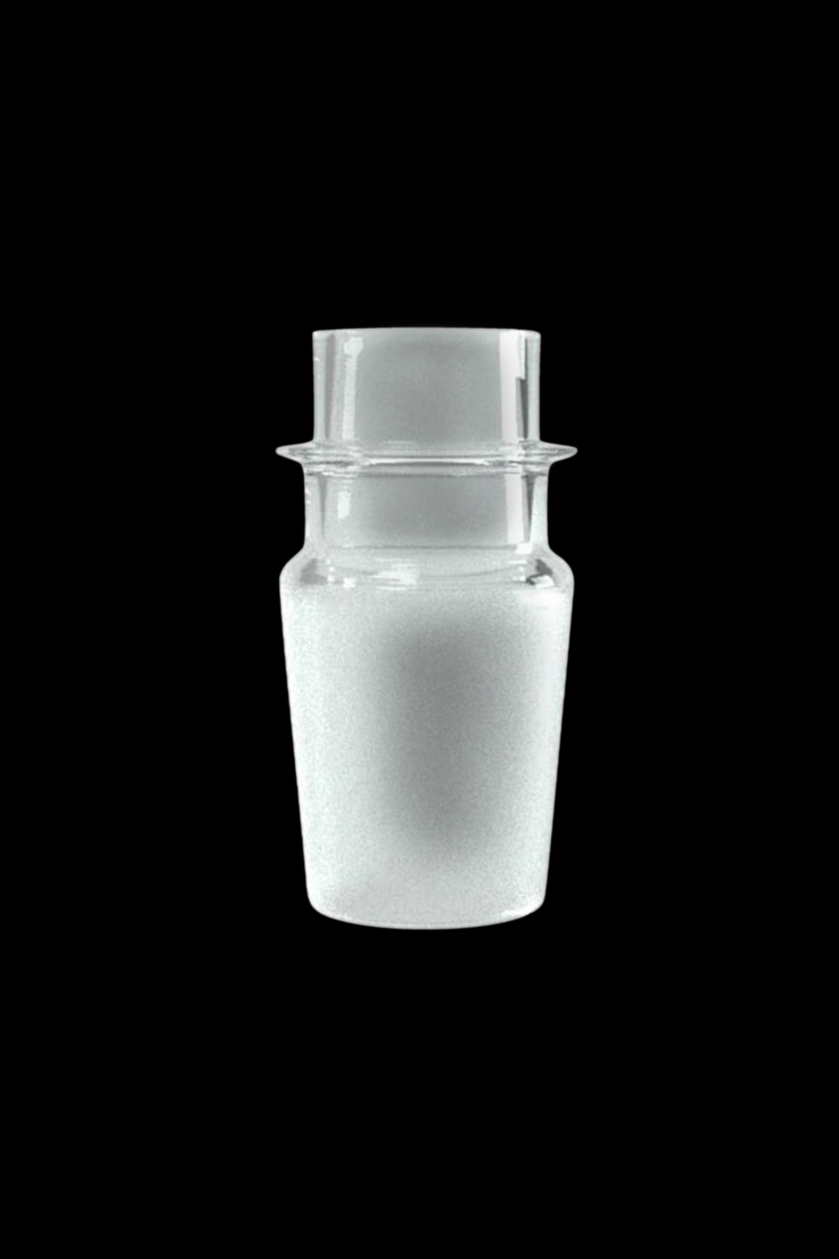 Frosted glass downstem for a water pipe.