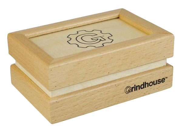 A top-down view of the Pulsar Small Drawer Style Sifter Box, showcasing its rectangular shape and wooden construction.