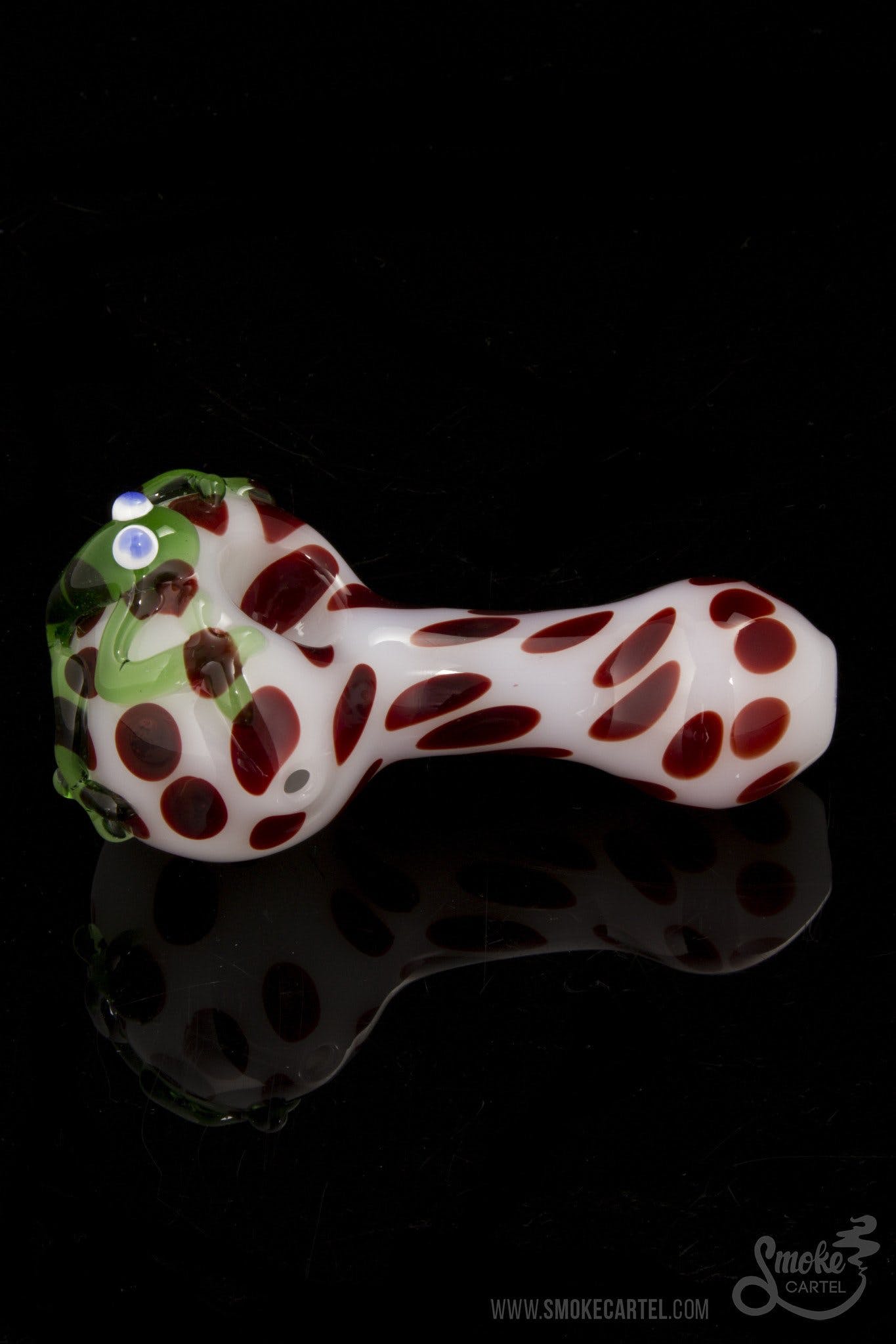 Green Frog - Glassheads "Froggy Friend" Spoon with Red Dots - Glassheads -