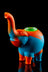Blue and Orange - Silicone Elephant Bubbler Pipe - Ellie