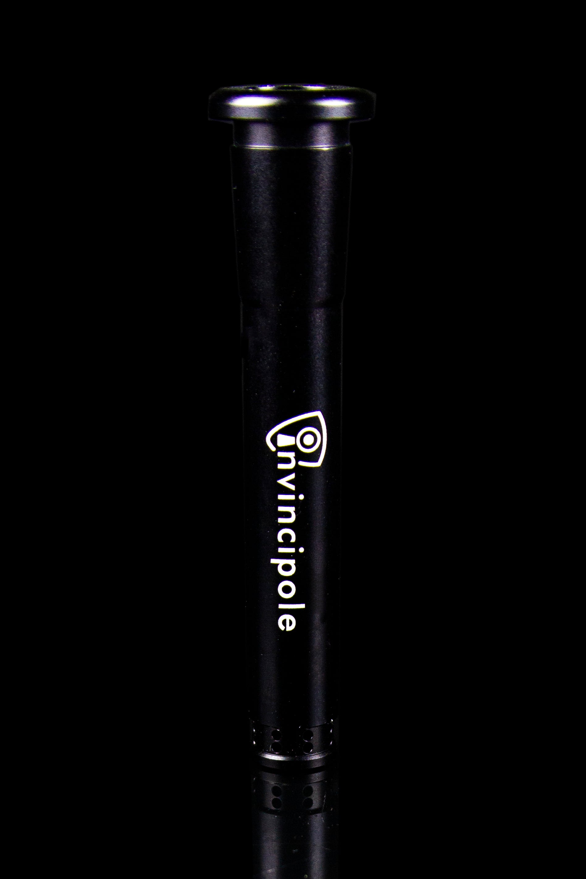 Black Invincipole electronic dab rig with illuminated mouthpiece against a dark background.