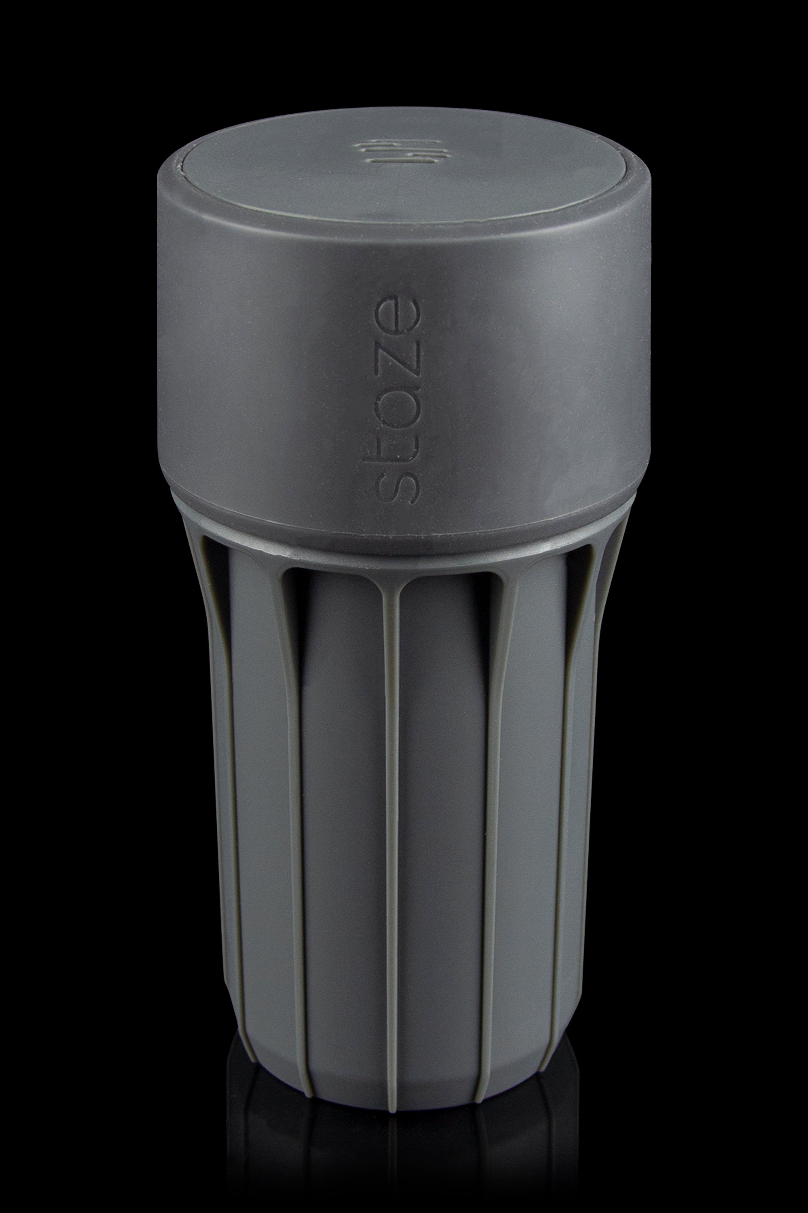 Black Storz & Bickel Plenty vaporizer with the dosing chamber attached.