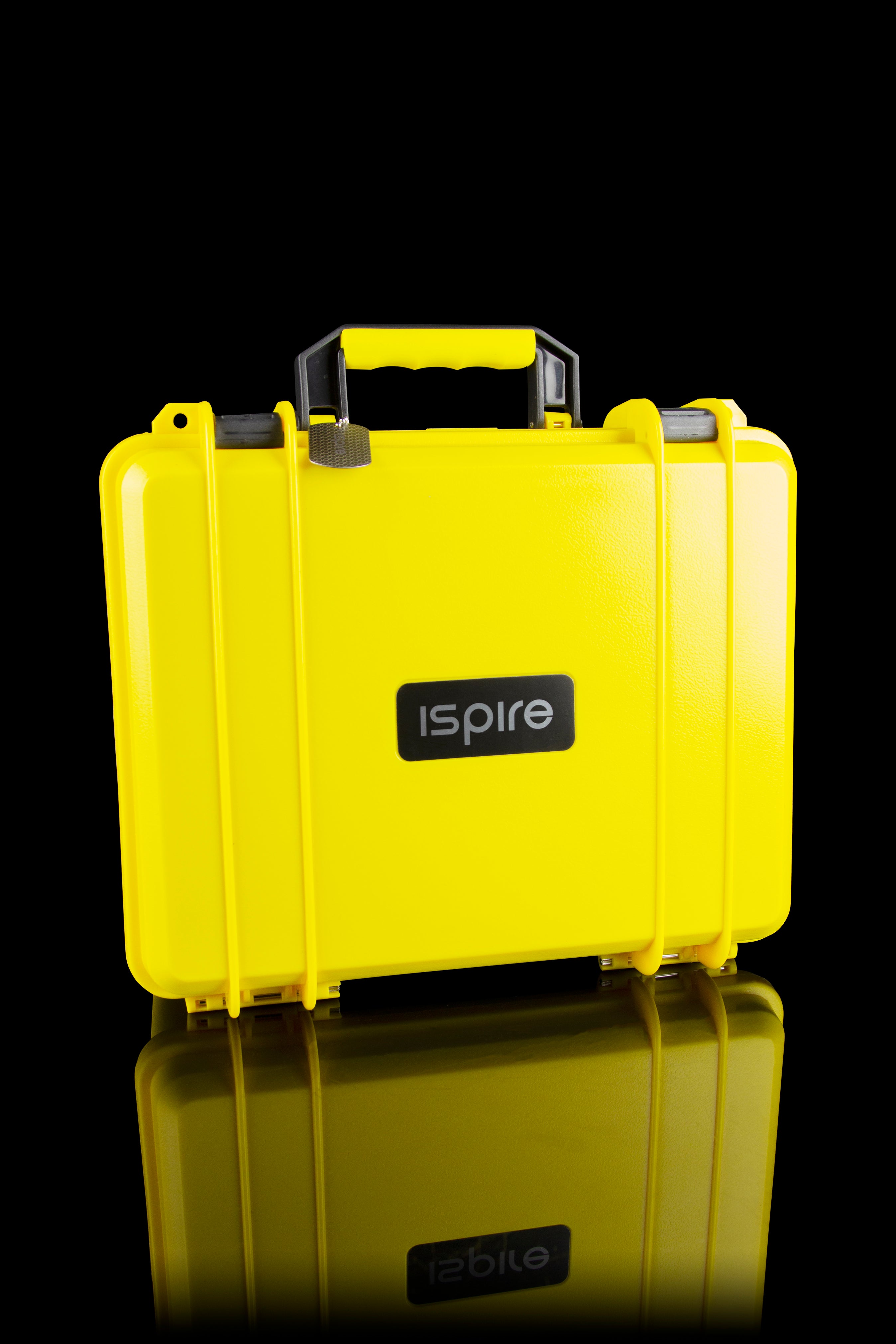 Yellow hard case with "inspire" logo, likely for cannabis accessories or discreet transport.