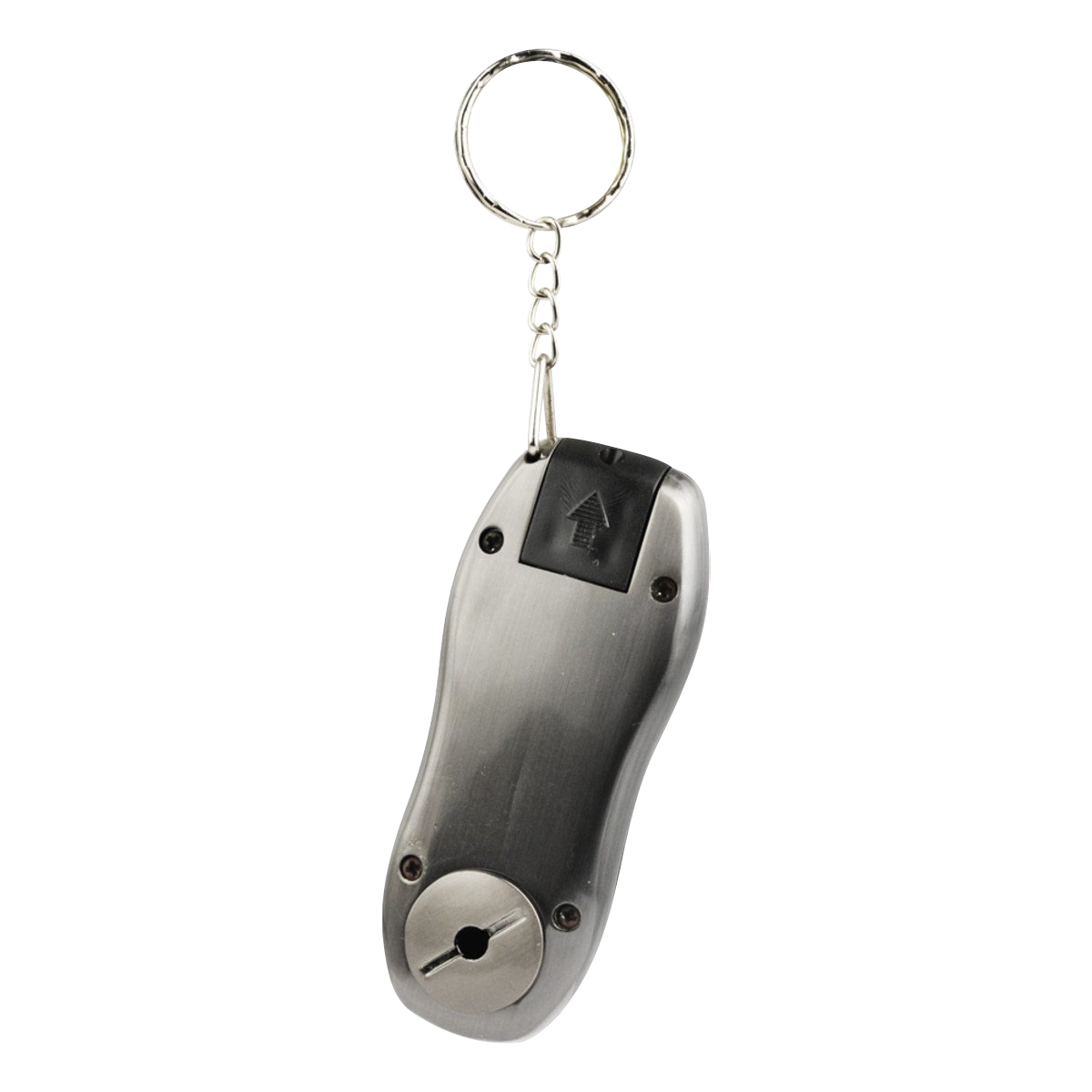 A close-up, angled view of the Stealth “Car Key Fob” Secret Hand Pipe, showing its black, key-fob-like design.
