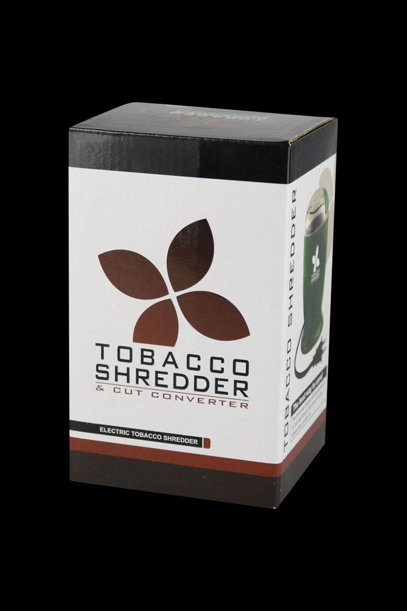 Front view of the Large Electric Grinder & Shredder with a black casing and white lettering on its label.