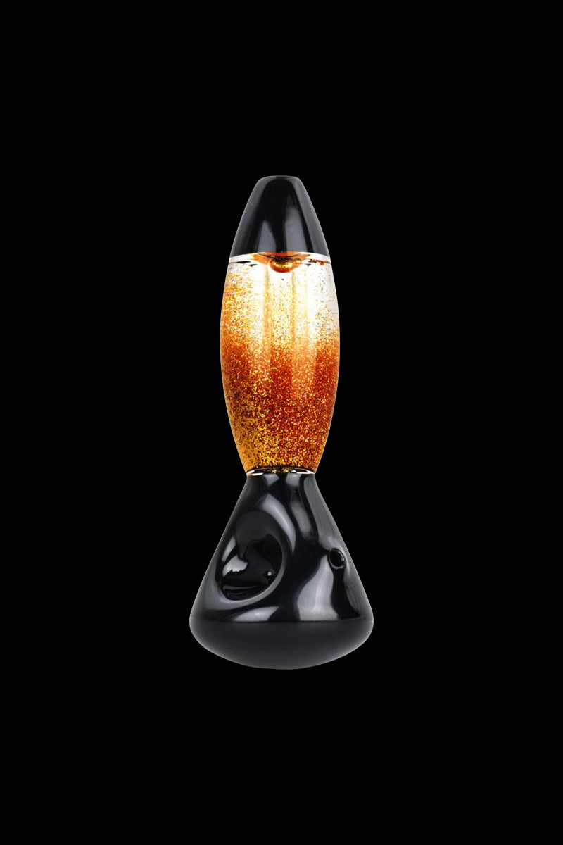 A front view of the Lava Lamp Freezable Glycerin Hand Pipe, showing a dark, glycerin-filled glass pipe against a black background.