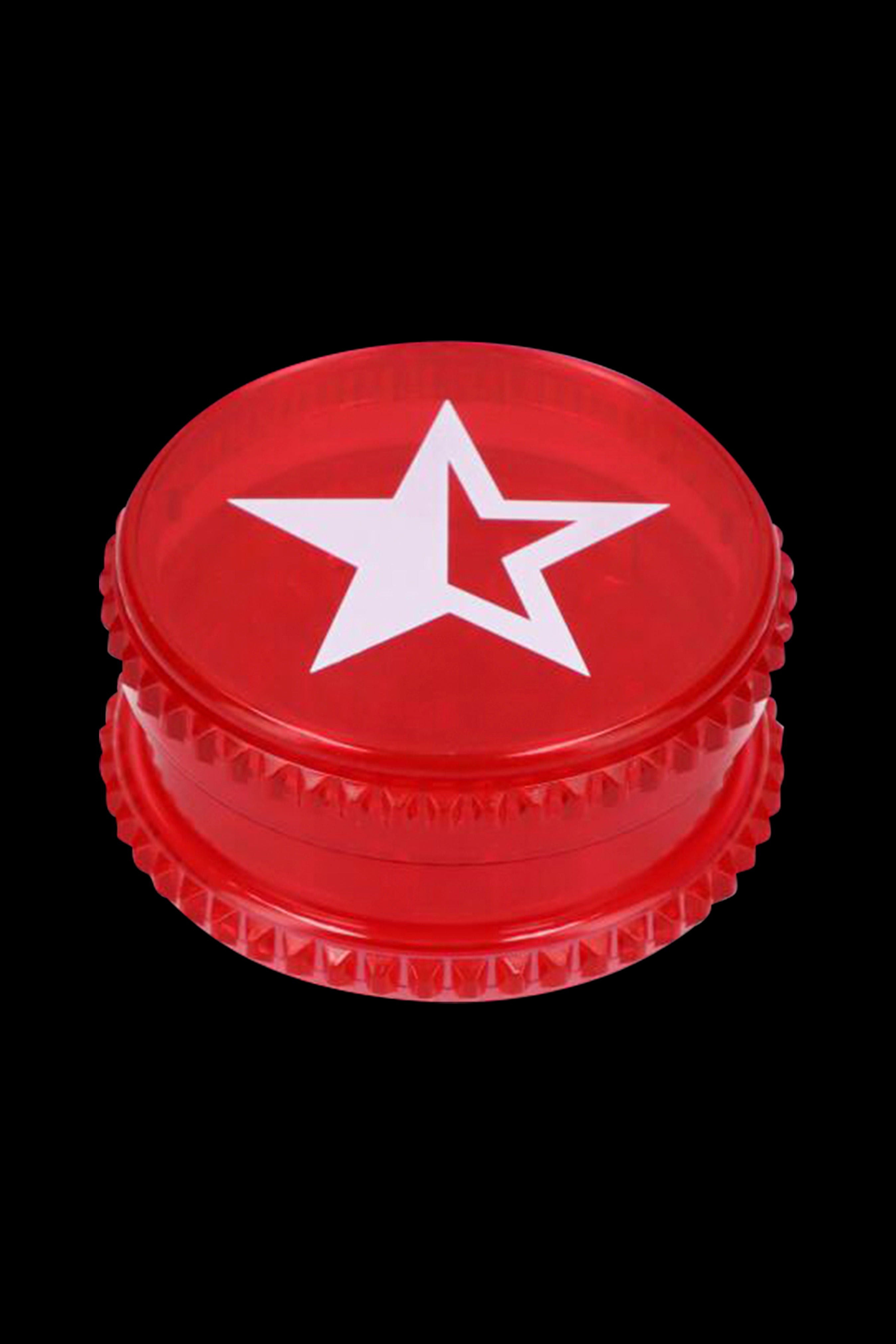 Red grinder with a white star emblem.