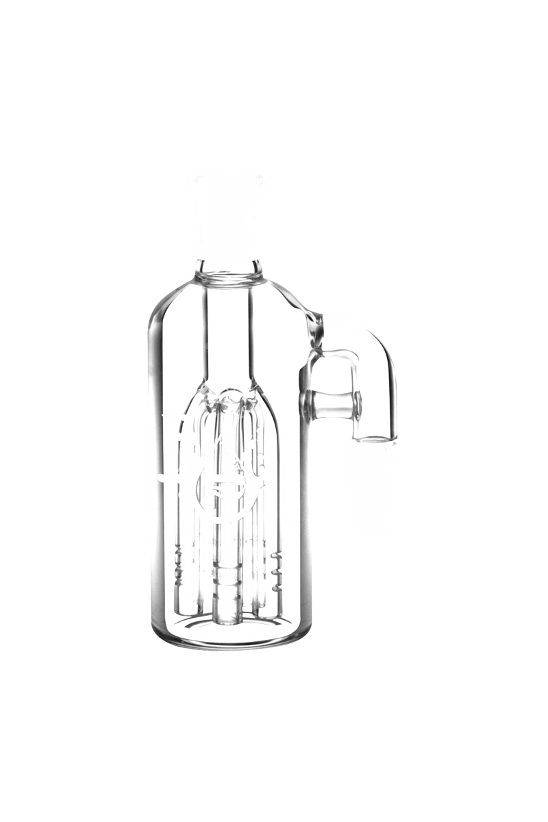 Front view of the Pulsar 5-Arm Tree Perc Ash Catcher, showcasing the clear glass perc structure against a plain white background.