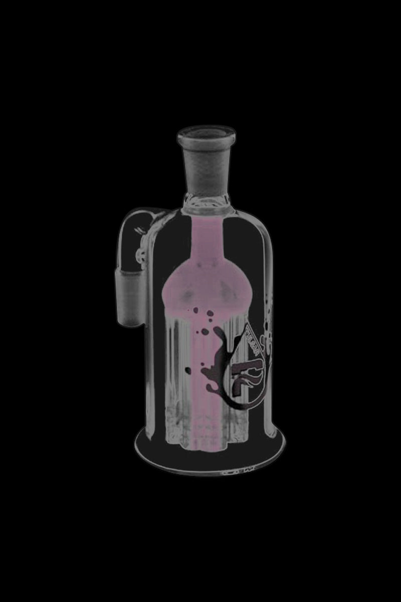 A front view of the Pulsar 8 Arm Ash Catcher, showcasing its clear glass construction and multiple arms.