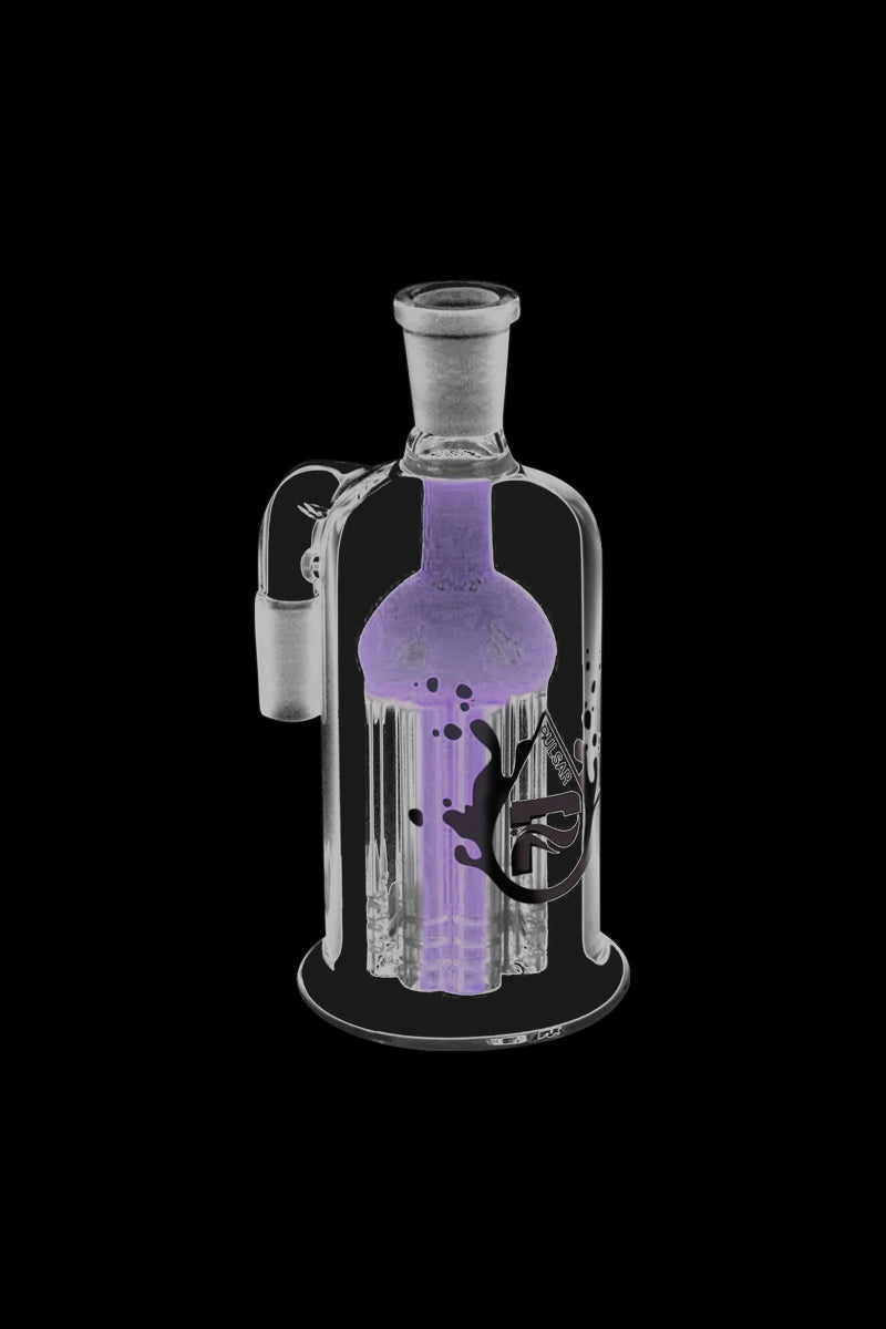 A studio shot of the Pulsar 8 Arm Ash Catcher, displaying its intricate eight-arm percolator design against a dark background.