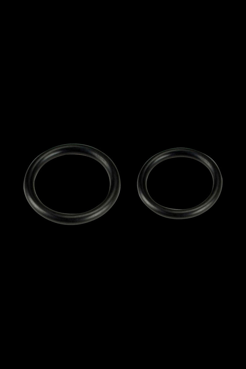 Overhead view of the Pulsar APX Volt Replacement O-Rings Kit - 2 Pack, showing two black rubber rings against a plain white background.