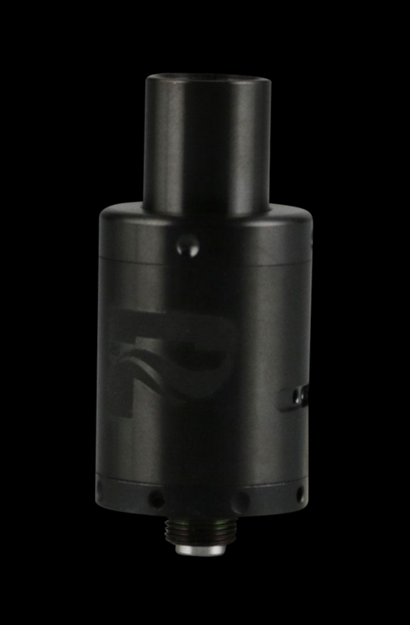 Front view of the Pulsar APX Wax V3 Atomizer Kit in a full metal black out edition, showing its sleek, cylindrical shape.