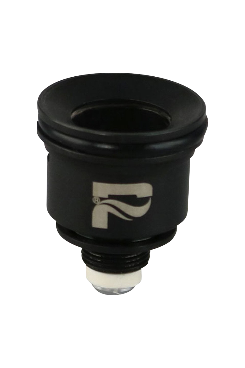 Close-up view of the Pulsar APX Wax Triple Quartz Coil, showing its shiny, dark material and coiled interior.