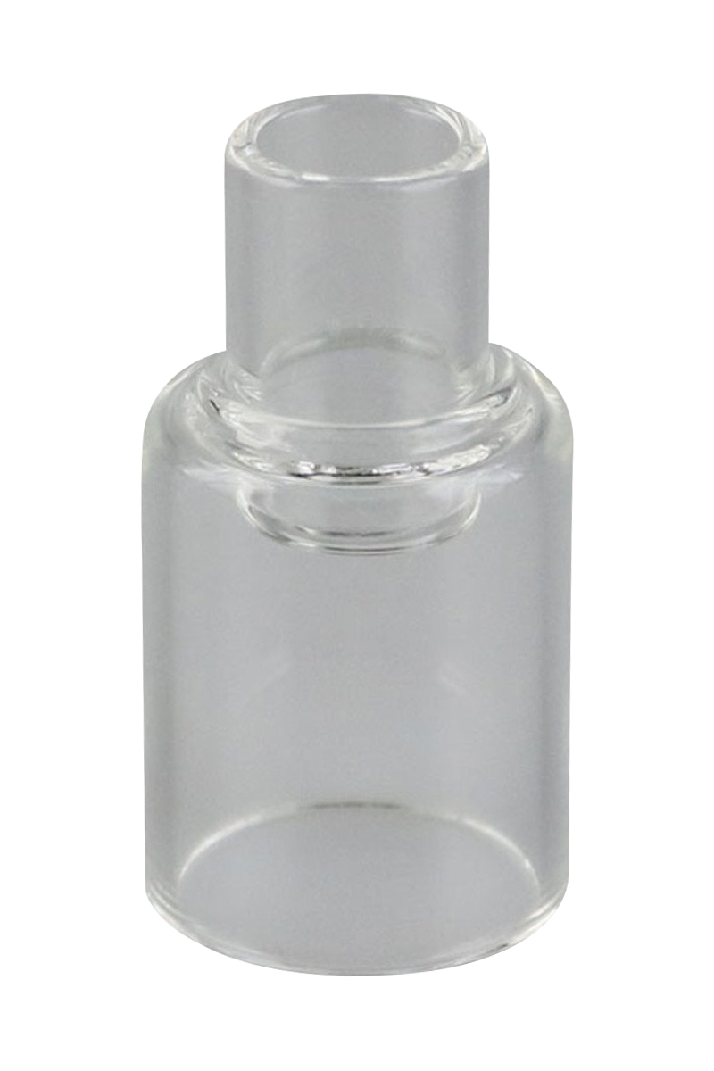 A front view of the Pulsar APX Wax / Volt Glass Mouthpiece, showing a clear glass replacement piece in a five-pack arrangement.