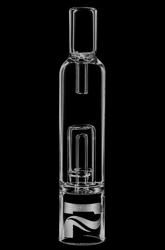 A studio shot of the Pulsar APX Wax/Volt Water Bubbler Attachment, highlighting its clear glass construction and sleek, compact design.