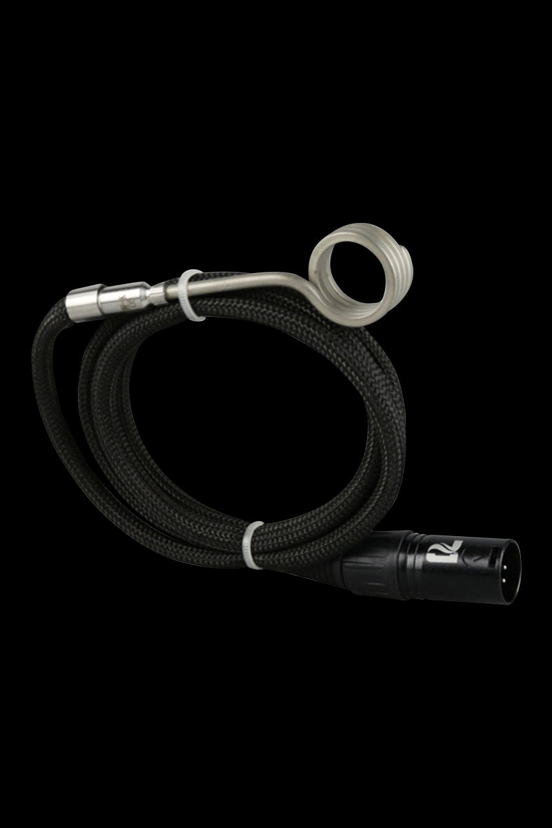 Close-up view of the Pulsar Barrel Heater 20mm Coil, showing its black, coiled design against a dark background.