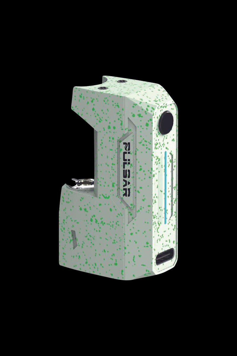 Front view of the Pulsar GiGi H2O 510 Battery & Water Pipe Adapter, showing a speckled, light-green casing with port details.