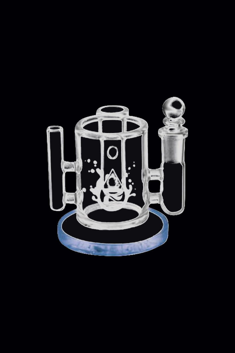 Front view of the Pulsar Isopropyl Cleaning Station, featuring a clear glass base with multiple cleaning ports.