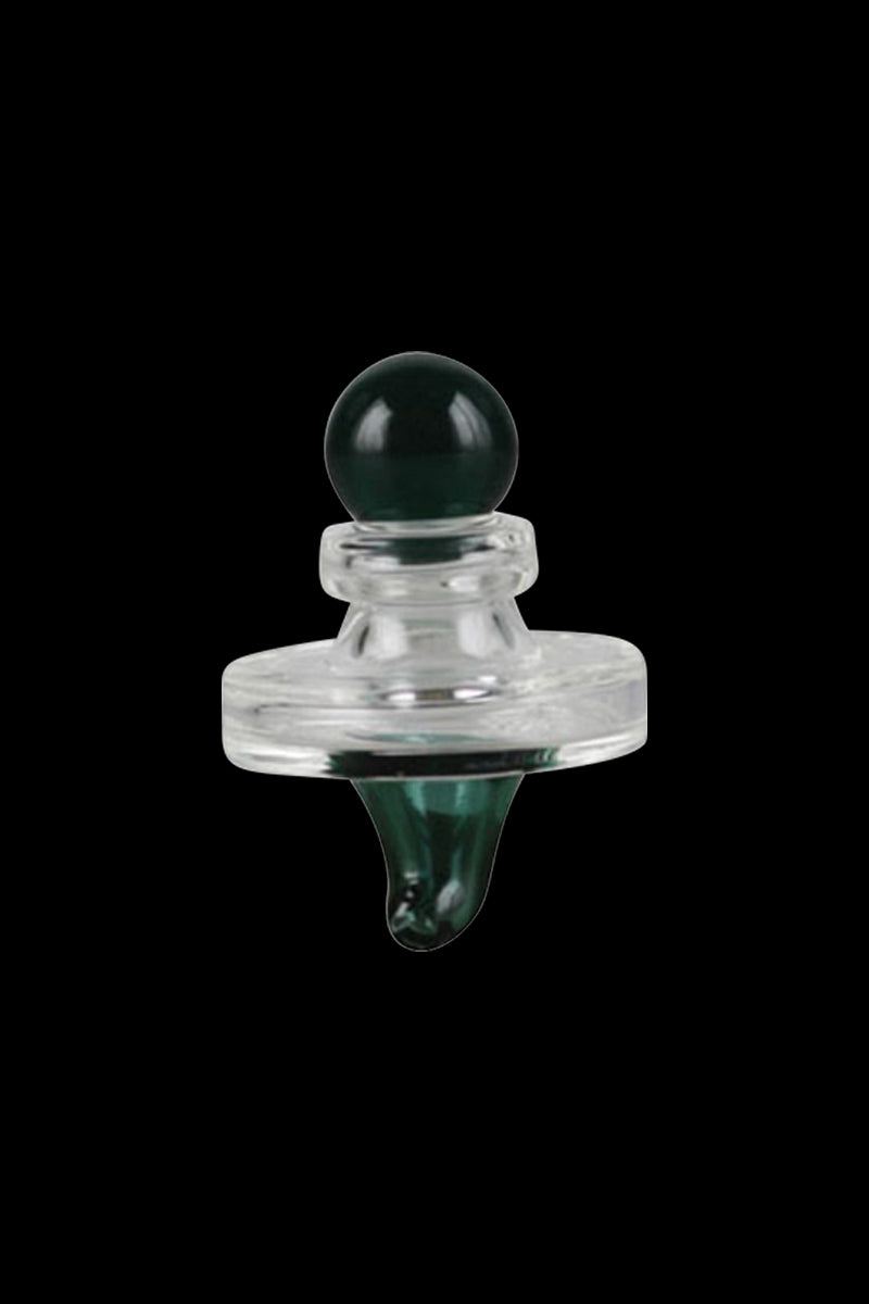 A three-quarter view of the Pulsar UFO Directional Carb Cap, showcasing its smooth, rounded shape and glossy finish.