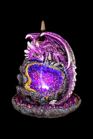 Purple Dragon Backflow Incense Burner with LED Lights