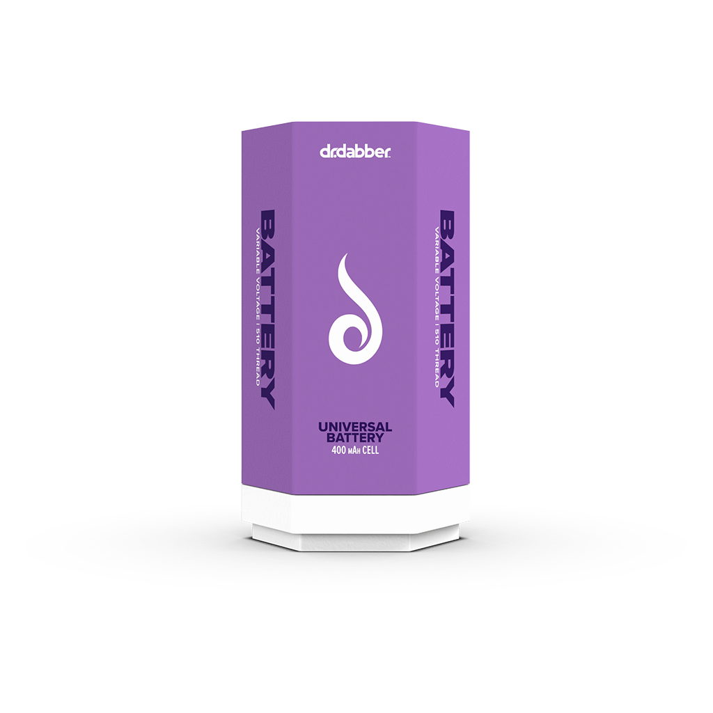 A studio shot of the Dr. Dabber Universal 510 Threaded Battery, presented at a slight angle against a solid white backdrop.