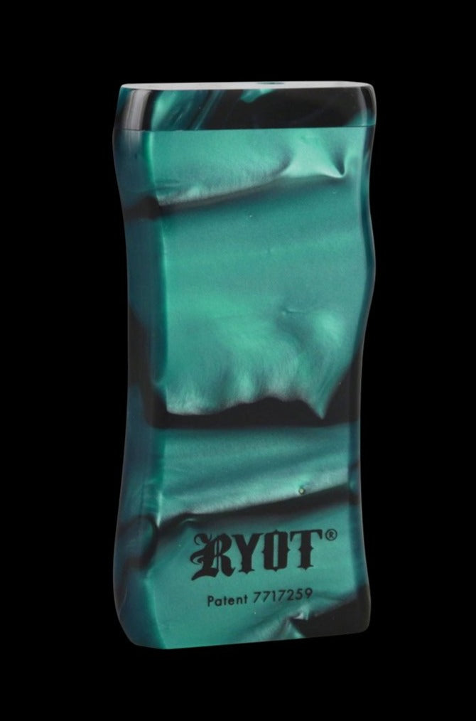 A close-up of the RYOT Acrylic Magnetic Dugout, displaying a textured, emerald-green surface with a sleek, rectangular form.