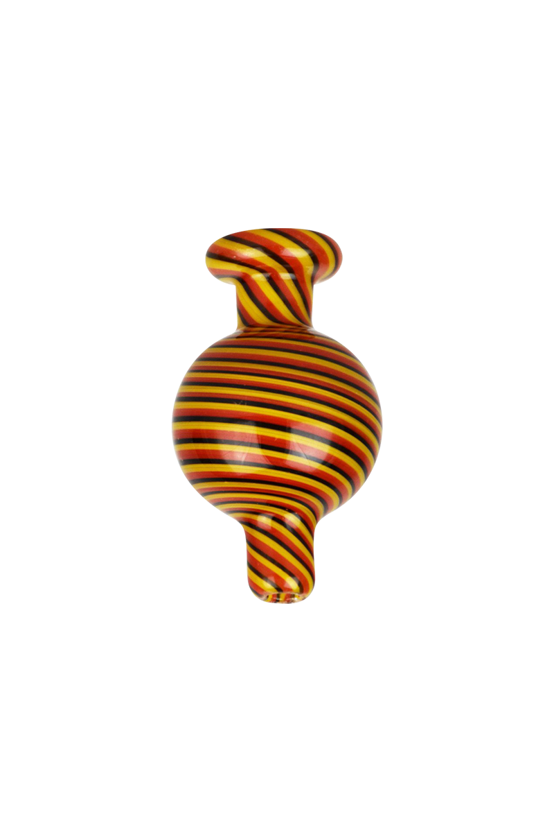 A close-up of the Reverse Color Glass Ball Carb Cap, displaying a colorful, spherical glass design against a plain white background.