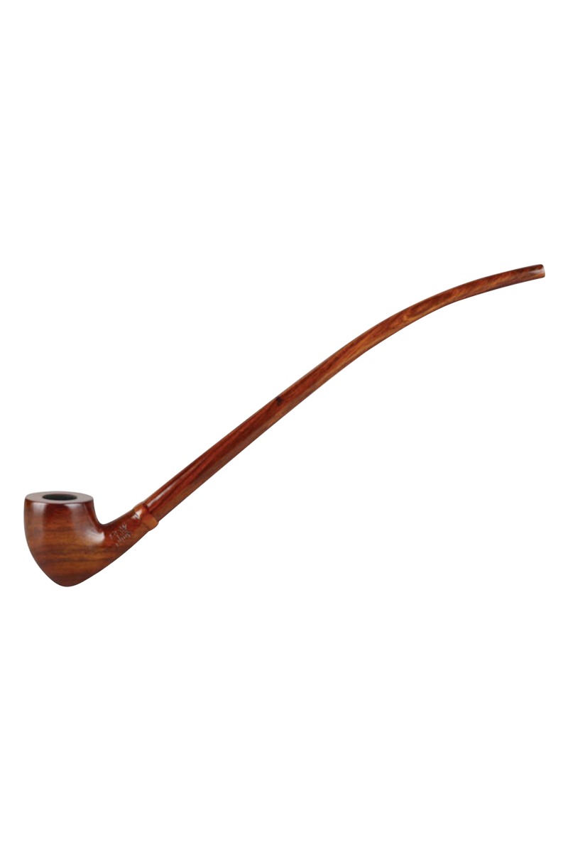 A side view of the Pulsar Churchwarden Tomahawk, showcasing its long, curved stem and brown finish.