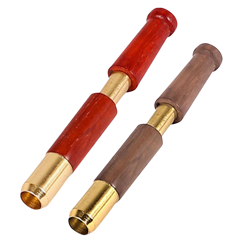 Close-up angled view of the Single Hitter Ejector Taster Bat, with a silver-colored mouthpiece and a textured, dark-colored body.