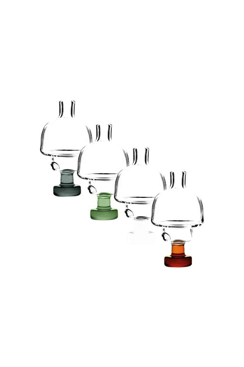 A top-down view of the Universal Directional Carb Cap, displaying its rounded, polished surface on a plain white background.